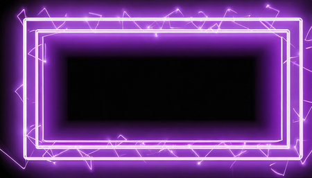stylish modern purple neon light frameの素材