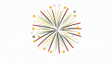 vector firework design on white backgroundの素材
