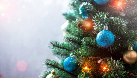 christmas tree background with copy space aiの素材