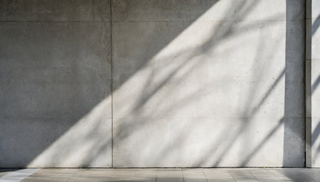 Photo pour abstract empty modern concrete wall with recess outside with daylight sun shadow and copy space industrial background template - image libre de droit