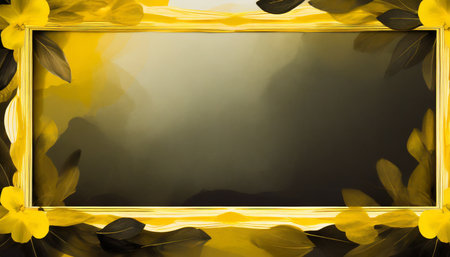 dark frame in yellow colors border with negative space empty spaceの素材