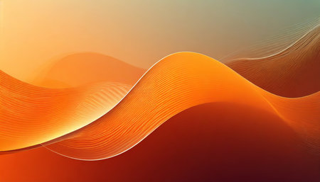 abstract orange gradient background with wavesの素材