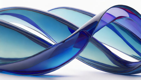 3d render abstract wallpaper glass wavy shape isolated on white background macro design element generative aiの素材