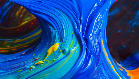 abstract volumetric color splash in blue colors creative artistic colorful art background vivid colorsの素材