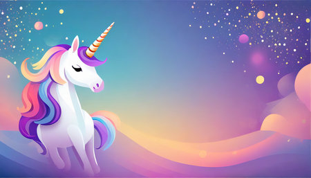 unicorn gradient background vector bannerの素材