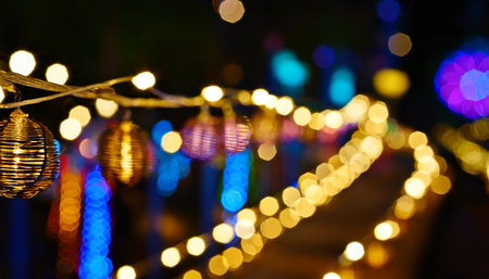 lights on a black backgroundの素材