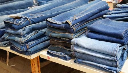 blue jeans in the marketの素材
