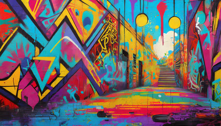 abstract street art grafitti background genertive aiの素材