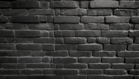 dark brick wall texture background pattern wall brick surface texture brickwork painted of black color interior old clean concrete grid unevenの素材