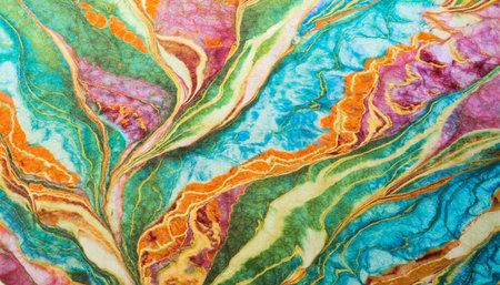 rick colored marbled paper captured from close upの素材