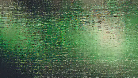 dither pattern bitmap texture halftone radial gradient vector panoramic abstract background glitch screen with flicker pixels effect wide wallpaper 8 bit pixel art retro video game green abstractionの素材
