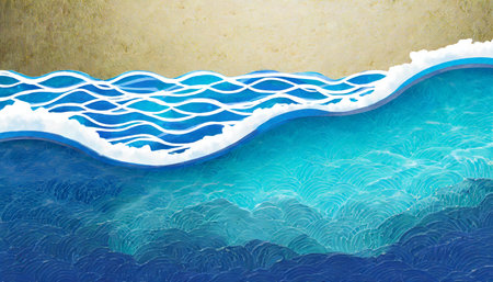 water and waves background wall paperの素材