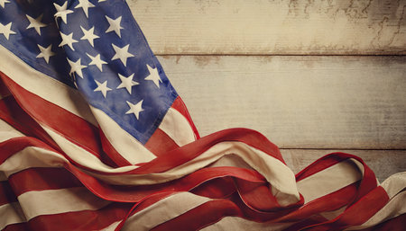 vintage red white and blue american flag for memorial day or veteran s day backgroundの素材