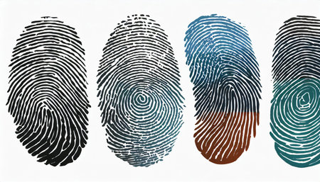 fingerprints isolated on white vector illustrationの素材