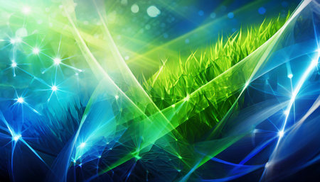 abstract blue and green energy background illustrationの素材
