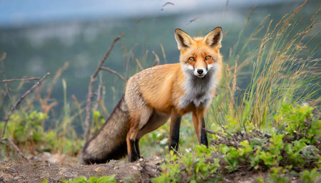 red fox in the wildの素材