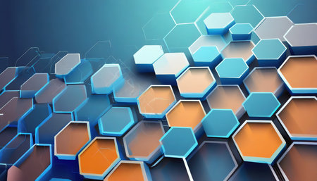 abstract background with hexagons generative aiの素材