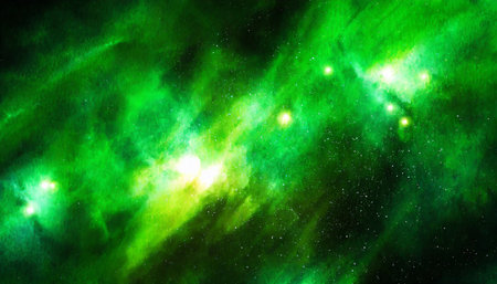abstract green galaxy space background colorful cosmos universe backdropの素材