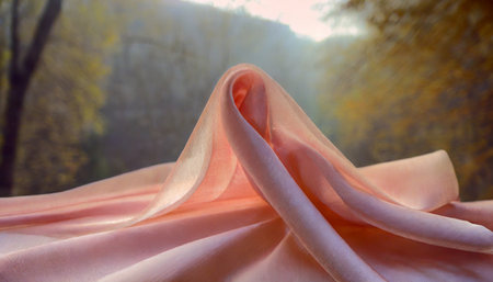 soft cloudy pink silk moire made for book clothingの素材