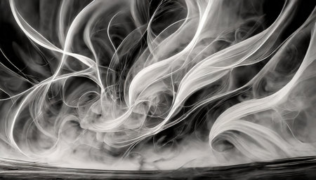 blasted into dust a digital abstract work with a blasted cloud of dust design in monochromeの素材