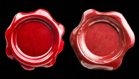 red wax seal or stamp isolatedの素材