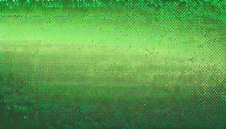 dither pattern bitmap texture halftone gradient vector wide abstract background glitch screen with flicker pixels effect panoramic backdrop 8 bit pixel art retro video game bright green decorationの素材