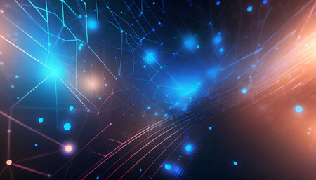 abstract techno geometric glowing neon background wallpaper tectureの素材