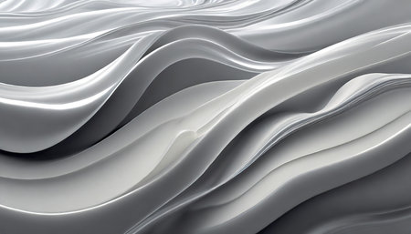 abstract 3d background white grey wavy waves flowing liquid paintの素材