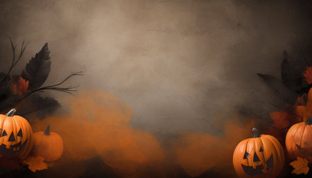 grunge texture cement or concrete wall autumn smoke background halloween backgroundの素材