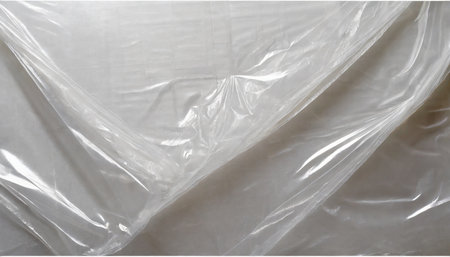 white plastic or polyethylene bag texture transparant wrinkled plastic macro white backgroundの素材