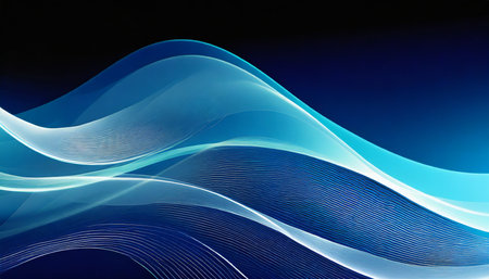 abstract blue wave backgroundの素材