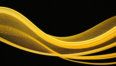 yellow curved horizontal lines pngの素材