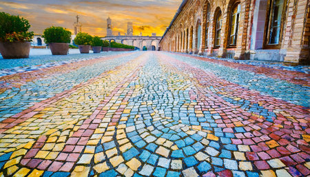 colorful mosaic pavementの素材