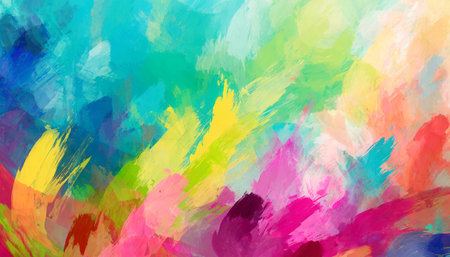 abstract colorful background with brush strokes in vivid colors for a banner or wallpaperの素材