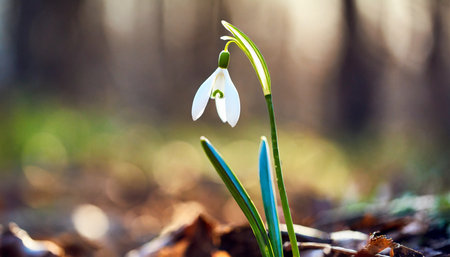 snowdrop in the spring forestの素材
