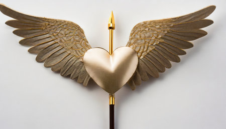 cupid arrow isolated on white backgroundの素材