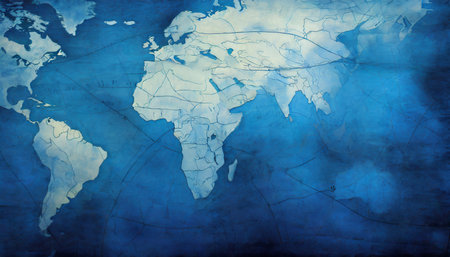 blue old abstract map backgroundの素材
