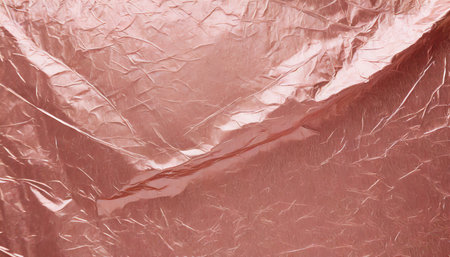rose gold foil leaf shiny texture abstract pink wrapping paper for background and design art workの素材