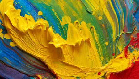 abstract volumetric color splash in yellow colors creative artistic colorful art background vivid colorsの素材