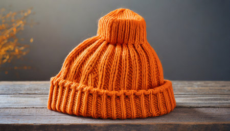 knitted orange beanieの素材
