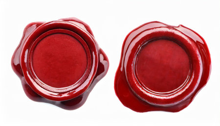 red wax seal or stamp isolatedの素材