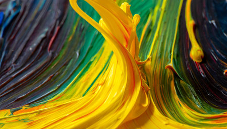 abstract volumetric color splash in yellow colors creative artistic colorful art background vivid colorsの素材