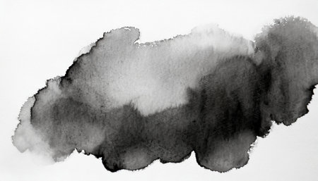 watercolor wet spot on white hand drawn painted object watercolor artwork black and white illustrationの素材