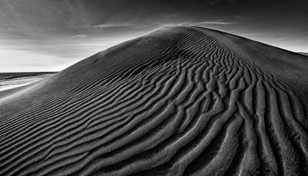 black sand dune black sand beach macro photography background texture wave pattern of oceanic sand on the beach black texture of beach sand black beachの素材
