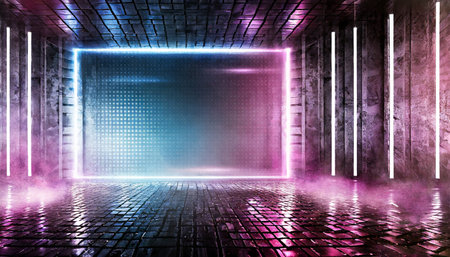 cyberpunk neon electronic style disco background conceptの素材