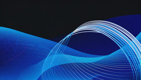 abstract blue background with some smooth lines in it (see more in my portfolio)の素材