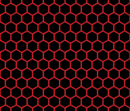 Seamless Hexagon Red and Black Patternの写真素材