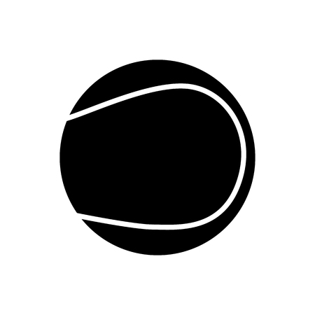 Black Tennis Ball Silhouette Isolated on White Backgroundのイラスト素材