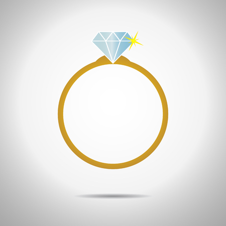 Luxury Diamond Engagement Ring Icon Vector Isolatedのイラスト素材