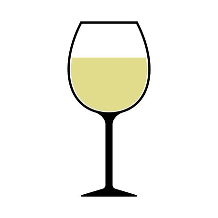 White Wine Glass Icon Isolatedの写真素材